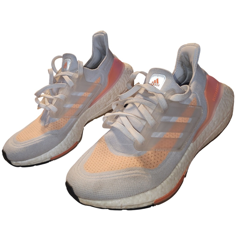 Adidas Ultraboost 21 Halo Ivory Solar Red Womens Running Shoes  Size 9 READ